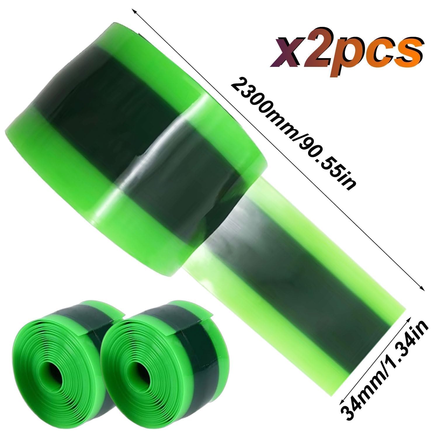 MINZHI Lot De 2 Doublures De Pneu Vélo - Protection Anti-Crevaison Verte + Vert Foncé