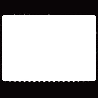 Rectangle Disposable Paper Placemat (100 Pack) - 10 x 14 Inches White Eco-Friendly Heavy Weight 60 Pound Paper Place Mat Wavy Scalloped Edge