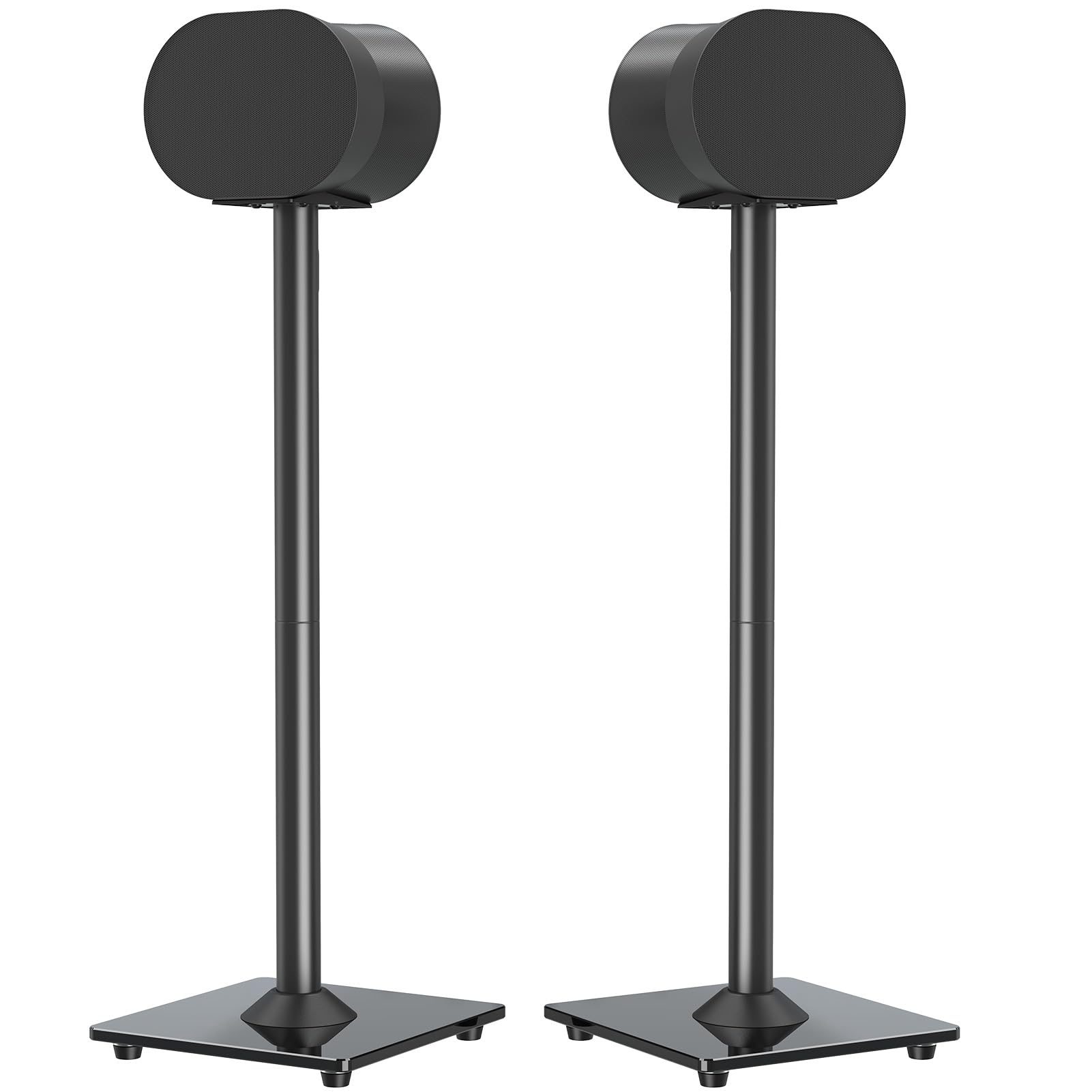 ELIVED Lautsprecherständer für Sonos Era 300, Höhe 80,7cm Bodenständer mit Glassockel, Max. 5kg, Schwarz, 1 Paar, EV5026