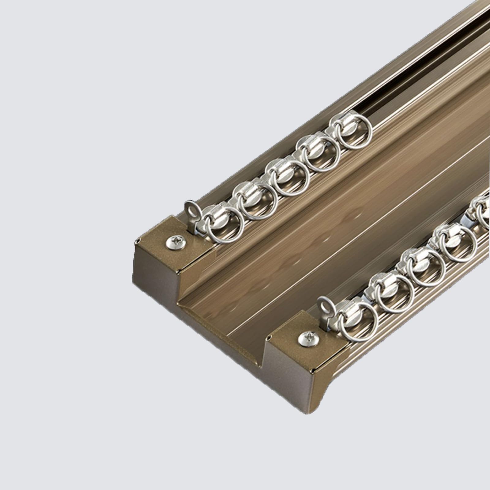 Heavy Du Double ain Rail System 6ft Alluminio Soffitto/Parete Mount Track e Conjoined Design per ains Champagne d h Ideale per Home Decor