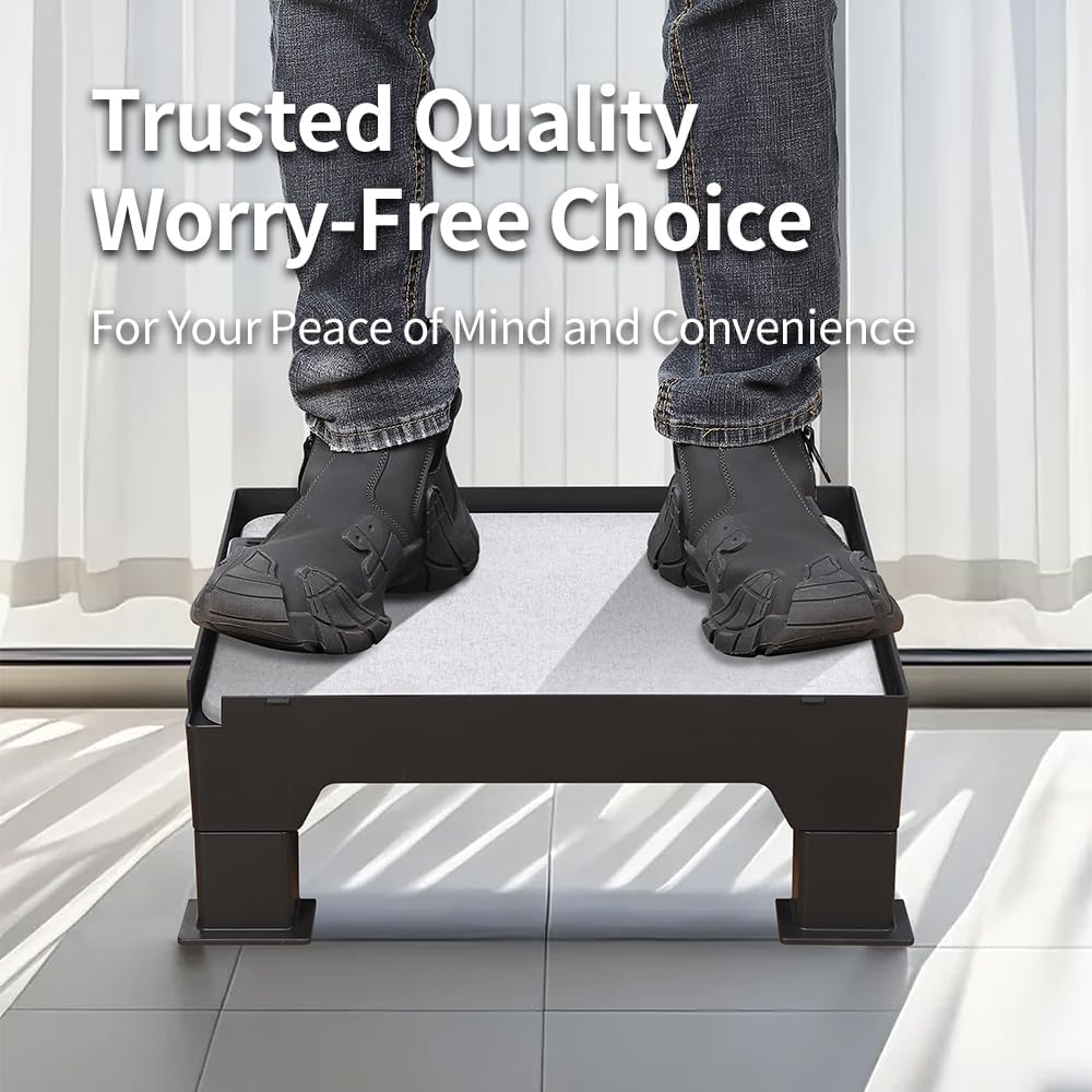 Diatomite Mat Pet Feeder Stand – Compatible with Most Dog Bowls & Automatic Feeders, Elevated Dining Station with Non-Skid Feet & Adjustable Height that Absorb Spills to Keep The Bowl Area Clean