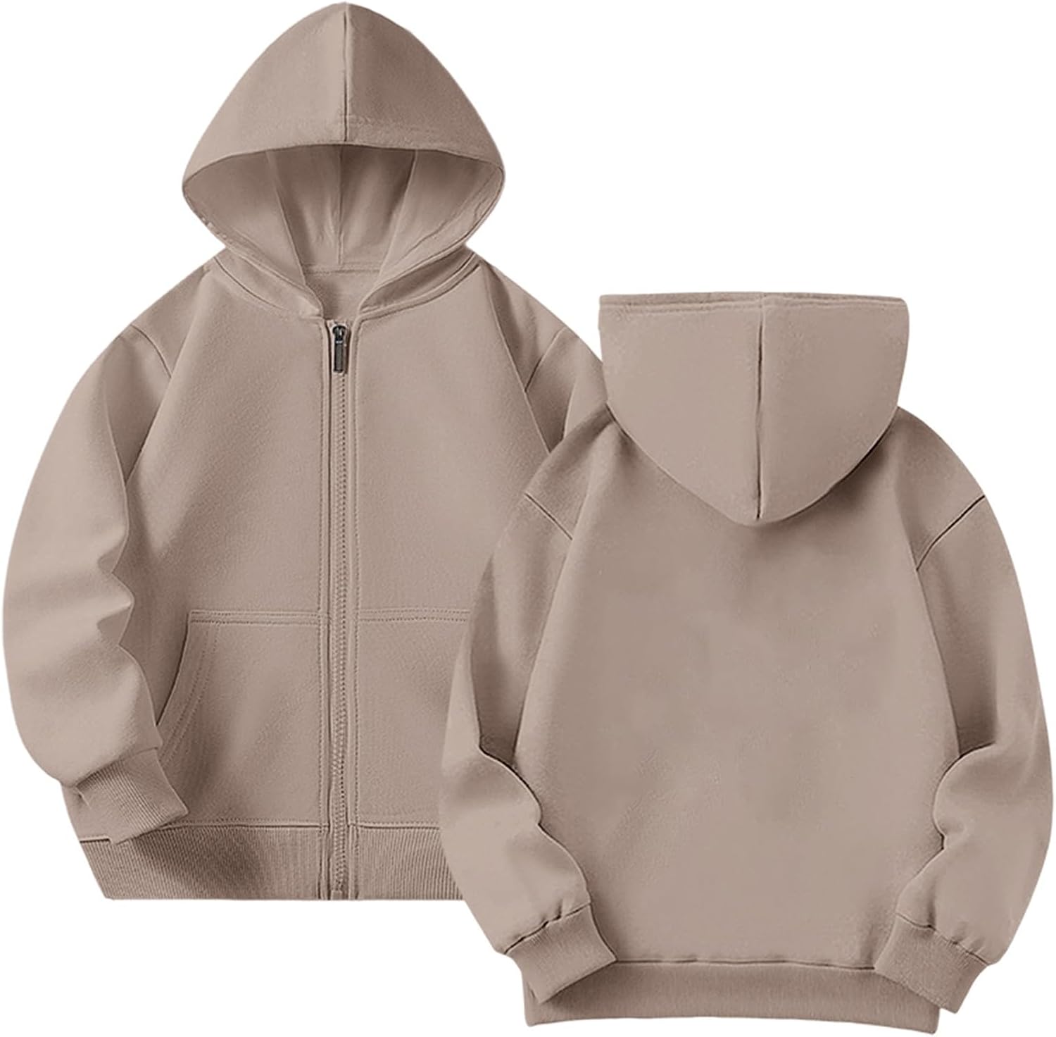 KIDMAU Girls Boys 2 Piece Tracksuit Athletic Sweatsuit Zip Up Hoodie Sweatshirt and Jogger Pants with Pocket Kids Sport Set - Image 2