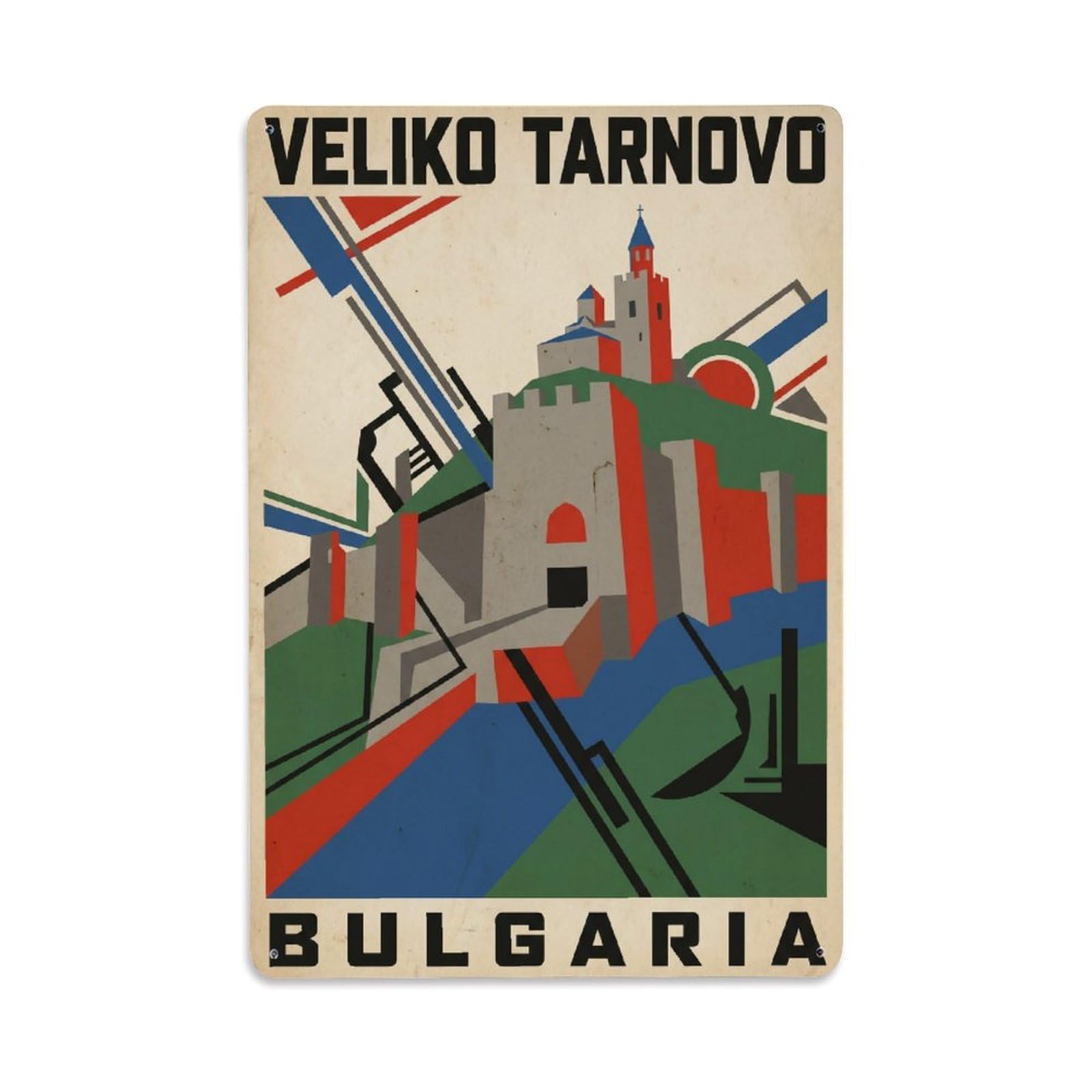 Retro Bulgaria Veliko Tarnovo Travel Metal Tin Sign