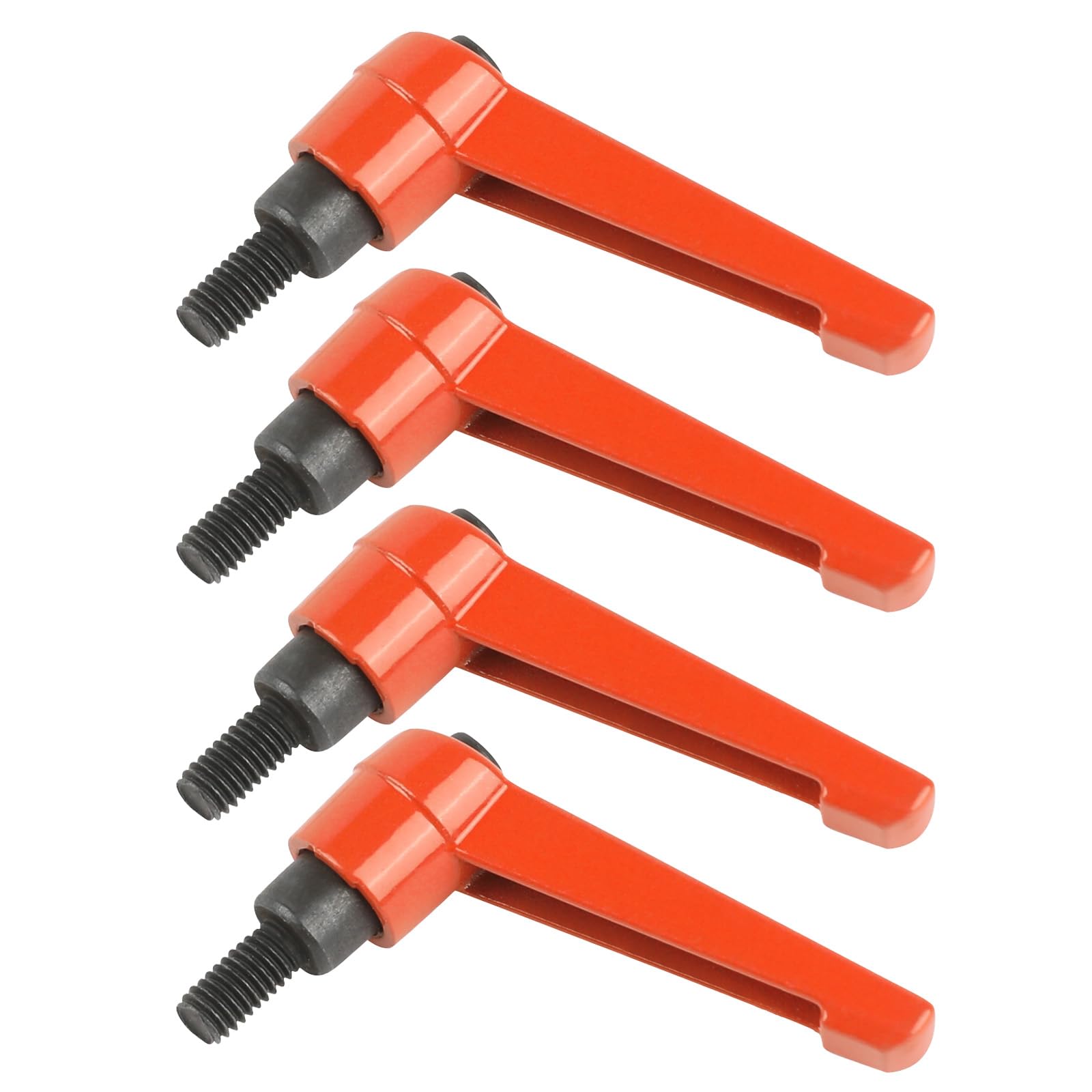 SUQIN Maniglia di Serraggio Regolabile 4pcs M6 x 12 mm Impugnatura a Leva di Bloccaggio Filettatura Esterna Leva di Serraggio per Posizionamento e Serraggio Meccaniche,Arancione