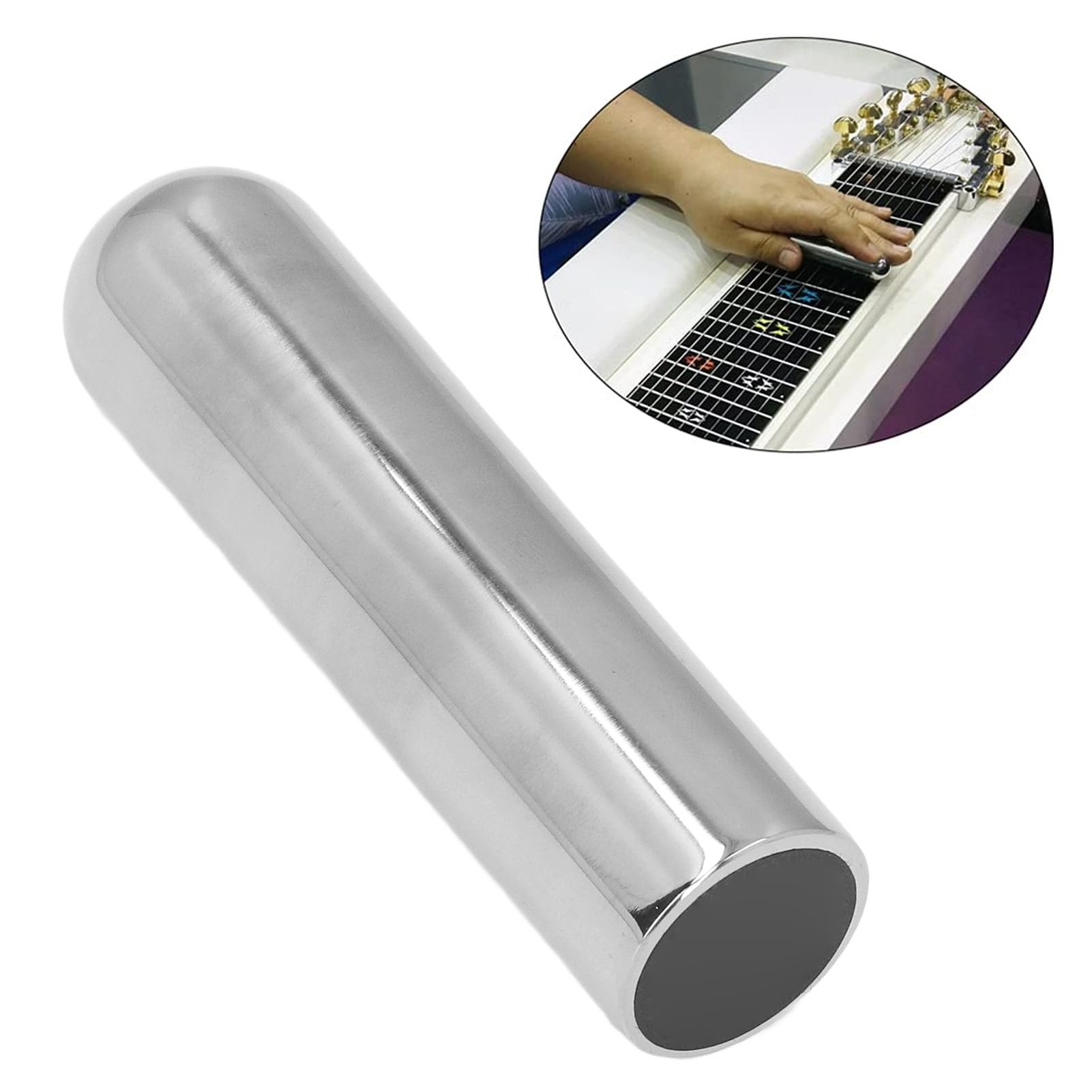 SEAFRONT Guitare Slide Bar Tone Bar Rond en Acier Inoxydable Solide pour Guitare et Basse Remplacement de Barre de Curseur Accessoire