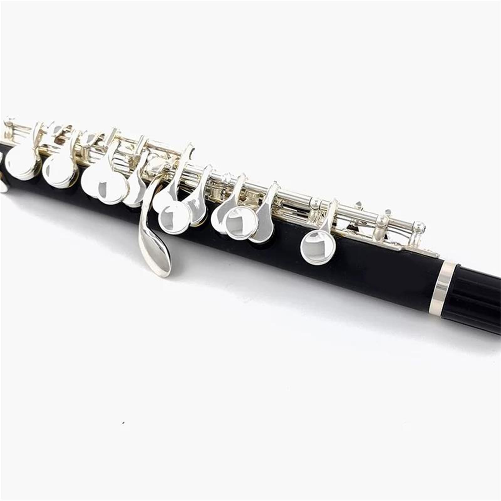 Flauta Llave C Piccolo Cuerpo de alpaca Material Resina ABS Plateado