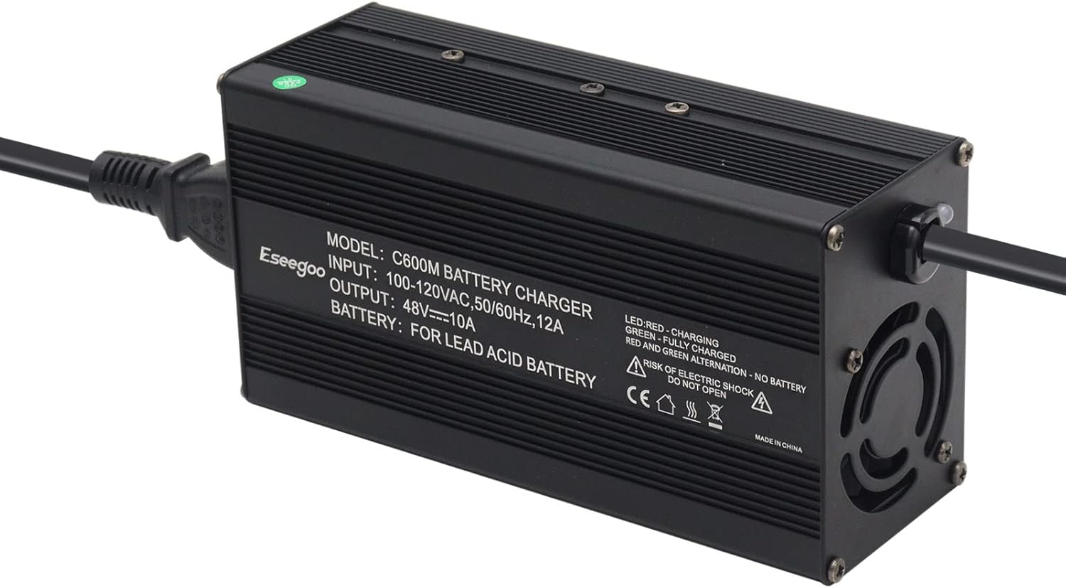 48 Volt 10 AMP Battery Charger Compatible with EZGO RXV & TXT for 48 Volt Golf Carts with RXV Plug/ 3 Pin Triangle Style Plug