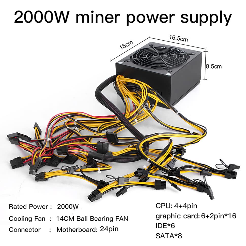 Fuente de poder no modular 2000W para minería y PC ATX miniatura 3