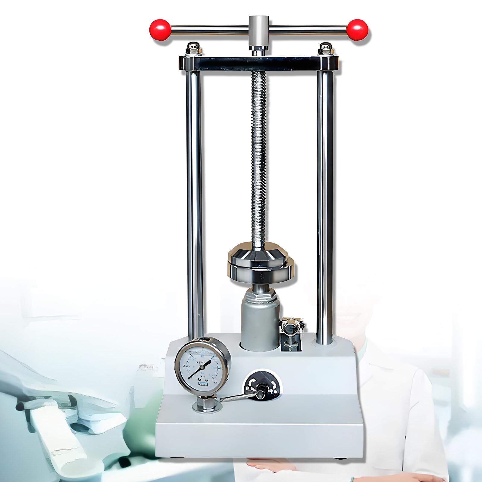Pressa per fiaschetta per protesi, Compressa da laboratorio dentale, funzionamento semplice per principianti, strumento di pressatura per stampi dentali