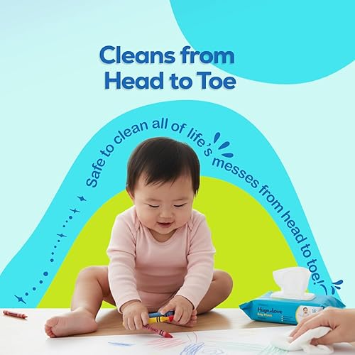 Miniatura 3 de Dynarex Toallitas para bebés, toallitas sin alcohol para bebés con lanolina y aloe para hidratar la piel, cierre a presión, no tejidas y perfumadas,