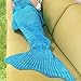 Holidayli Mermaid Tail Blanket for Adults Super Soft Sleeping Bags 71"x35.5" (Blue)