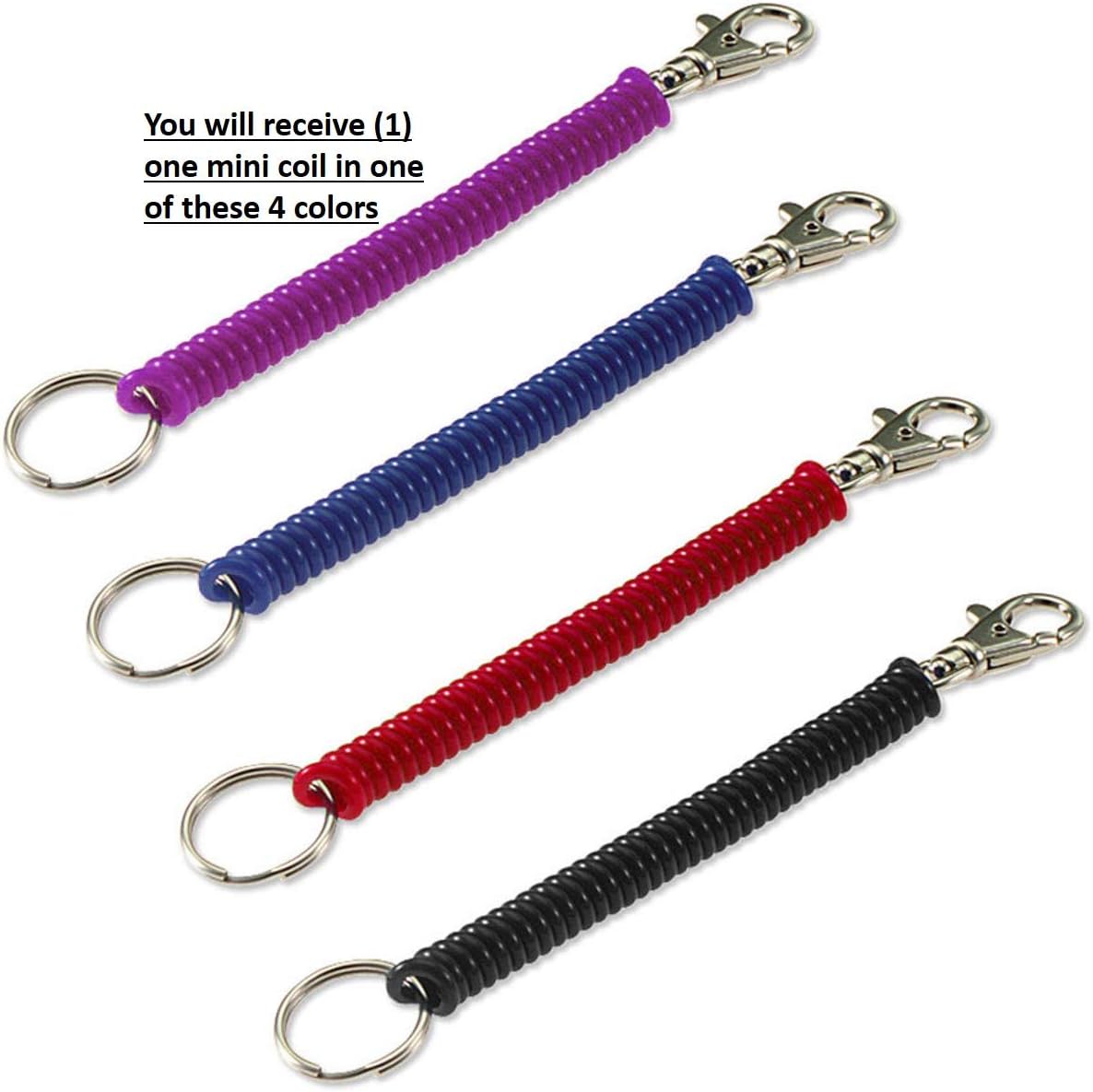 Lucky Line 41301 Mini Designer Key Coil, Colors Vary