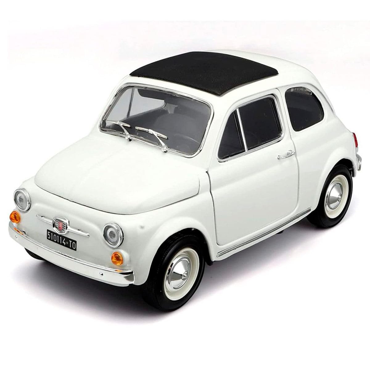 【1/18】 Burago Fiat 500f 1965 ホワイト Bburago Fiat 500F 1965 1:18 Scale Model Car Realistic Detailing