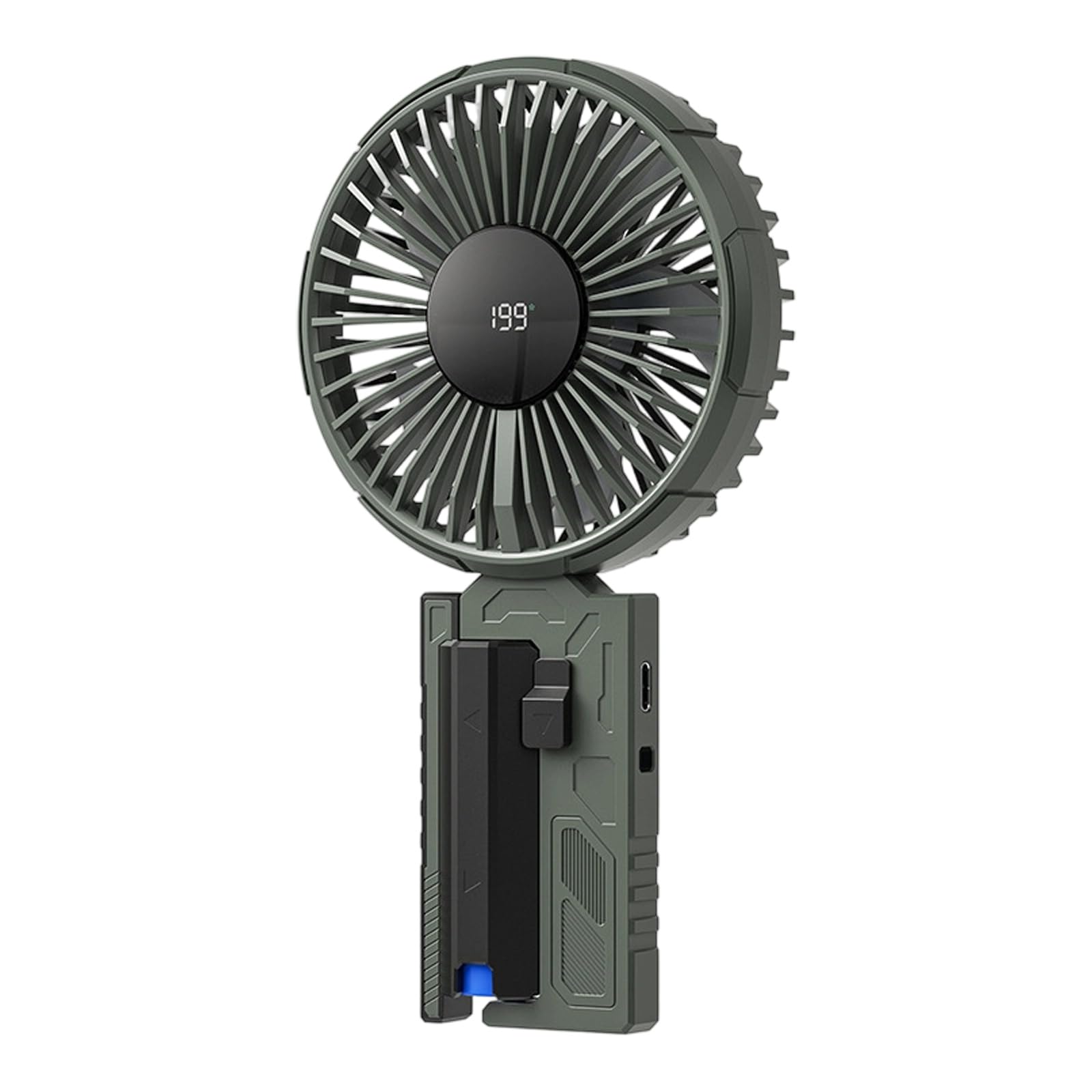 Kaeltsyn Rechargeable Handheld Electric Fan with LED Display Strong Airflows Mecha Handheld Fan