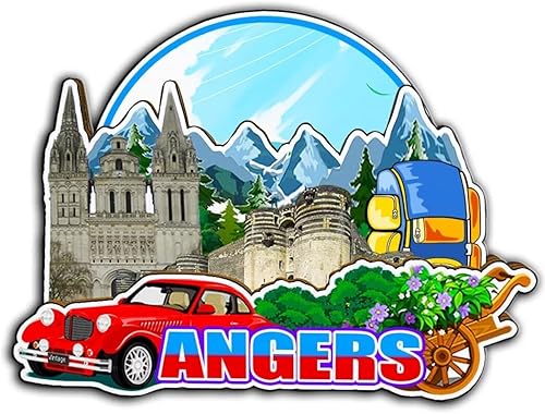 Angers Pays de la Loire - Imán de Francia para nevera de madera 3D, monumentos de viaje, coleccionables, recuerdos, decoración hecha a mano -3947