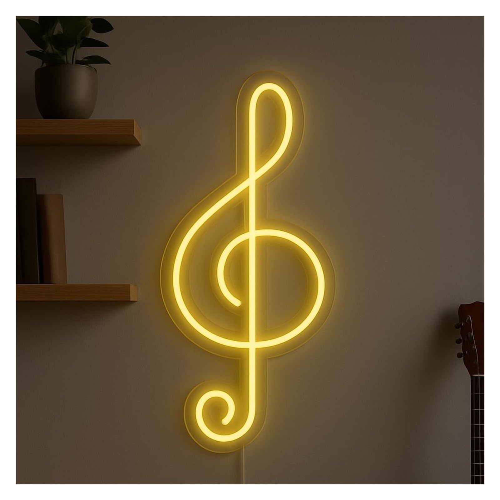 RONGCH Hanging Art Signs Music Note Neon Sign, Suitable for Studio Wall Decor with Dimmable 38cm(D)