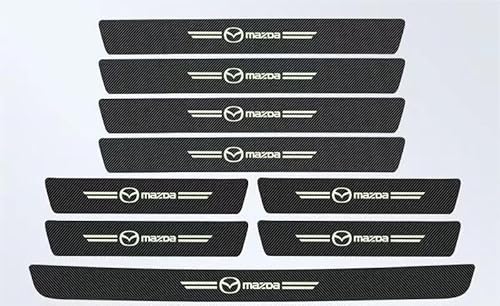 マツダ 車用ドア敷居プロテクター CX-3/CX-4//CX-5/CX-8/アテンザ/アクセラ/デミオ 全シリーズ対応 自動車敷居ストリップ 汎用 ドアモール 保護 シール カーボンファイバー傷防止カバーストリップ トランクドアエントリーエッジ保護ステッカ
