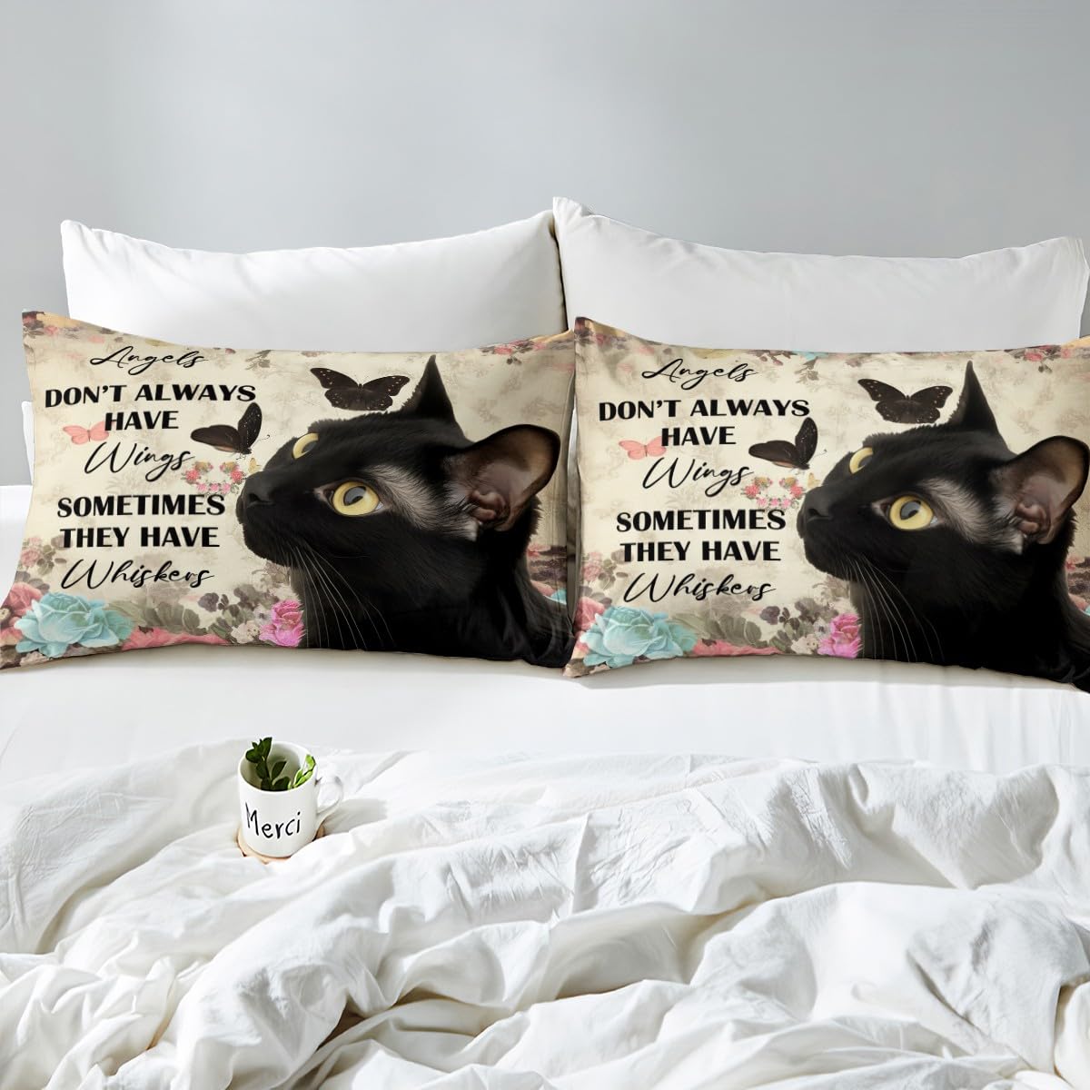 Cute Black Cat Bedding Set – Halloween Duvet Cover With Pumpkin & Spider Web Print For Kids & Cat Lovers