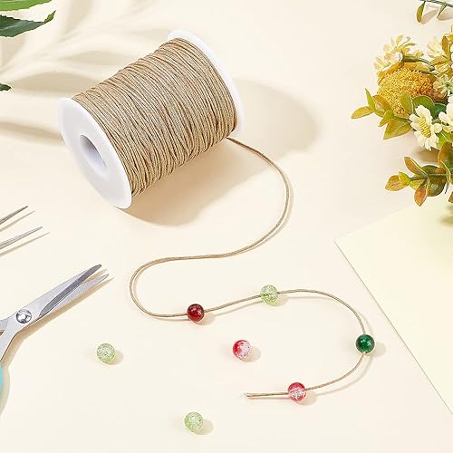 Miniatura 3 de PH PandaHall Cuerda de algodón encerado de 100 yardas de 0.039 pulgadas (0.039 in), cuerda encerada para manualidades, pulseras, collares,