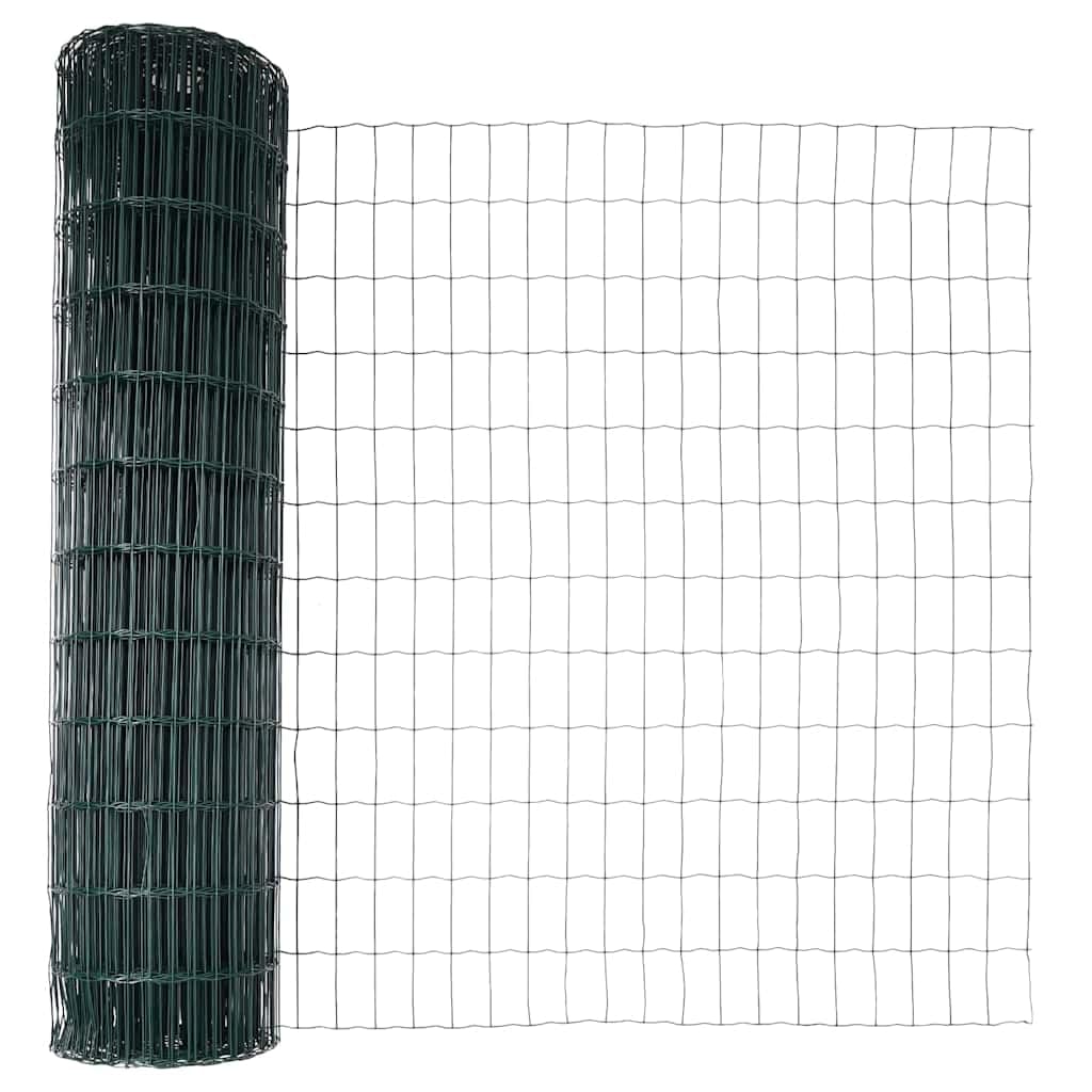 Generisch Ogrodzenie ogrodowe, metalowe, odporne na warunki atmosferyczne i malowane proszkowo, stabilna ochrona przed wzrokiem na taras, podwórko i do ogrodu (zielony, 25 x 1,2 m (50 x 100 mm