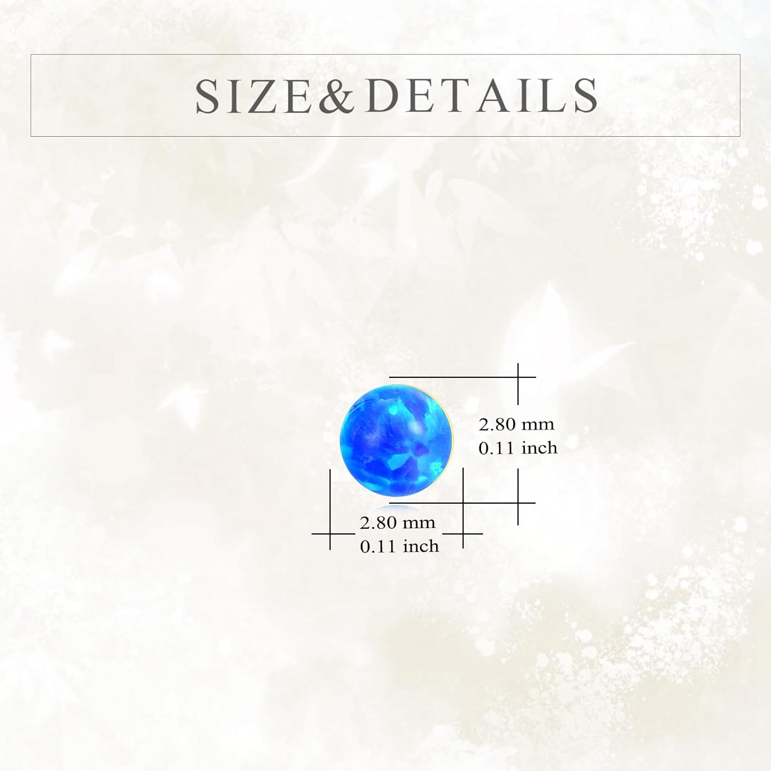 14K Real Gold Opal Earrings for Women Solid Yellow Gold Ball Shape Stud Daily Jewelry Gifts for Her