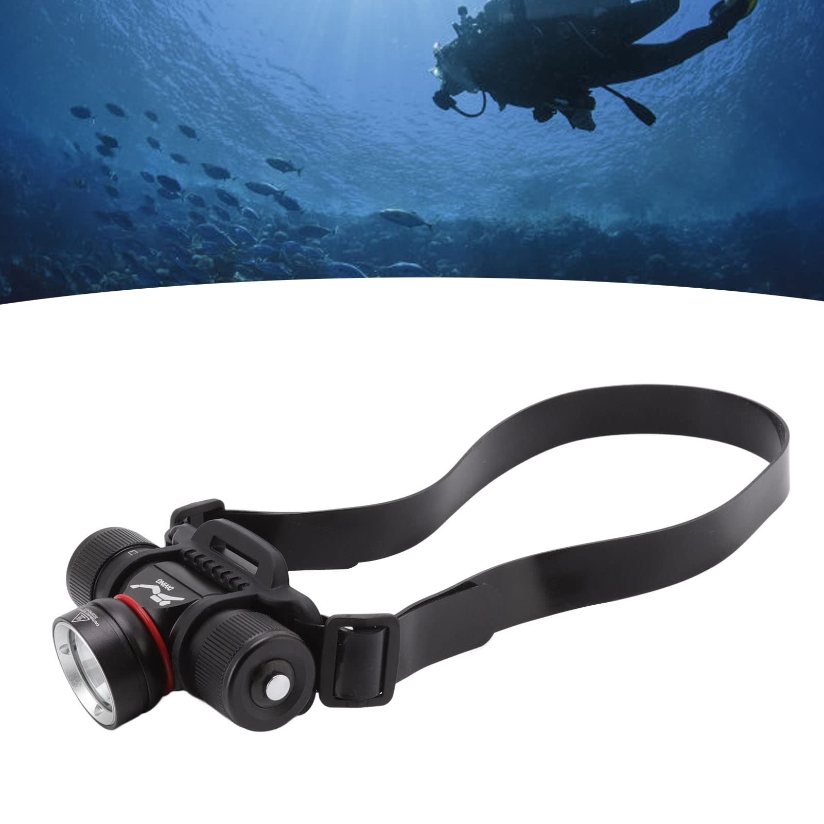 Lampe Frontale de Plongée Lumineuse 1000lm, étanche en Alliage