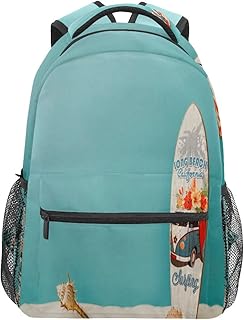 Mochila escolar para meninos e meninas, para prancha de surfe, bolsa de ombro azul para estudantes, bolsa de ombro para meninos e meninas, leve, durável, bolsa de viagem, para trilhas, acampamento, mochila de dia