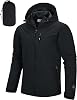 Outdoor Ventures Men's Lightweight Waterproof Jacket Windproof Rain Coats Pack Away Hooded Jackets Windbreaker for Camping Fishing Running Cycling
