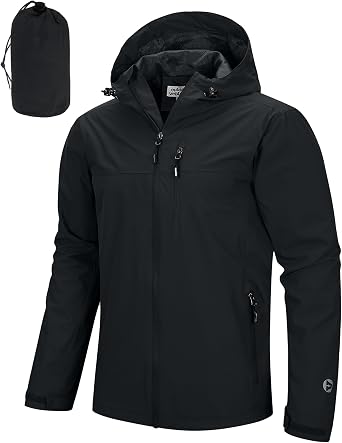 Outdoor Ventures Men's Waterproof Jacket Lightweight Windproof Rain Coats