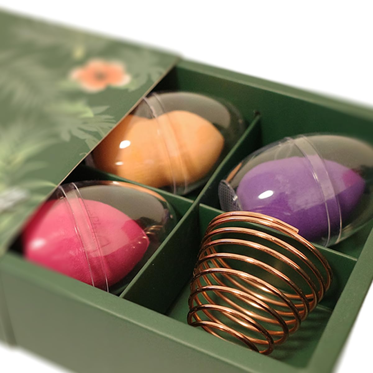 Makeup Sponge Set - Set of 3 Blending Sponges with Metal Holder - Dry & Wet Use - Ideal for Foundation, Powder, Cream, and Liquid - Latex-Free & Cruelty-Free - Packaging may vary