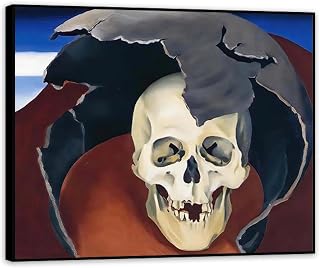 Georgia O‘Keeffe Head with Broken Pot Canvas Oil Painting Aesthetics Artwork Print Picture Decor Home Living Room Decoration 35x30cm(14x12in) Black Framed