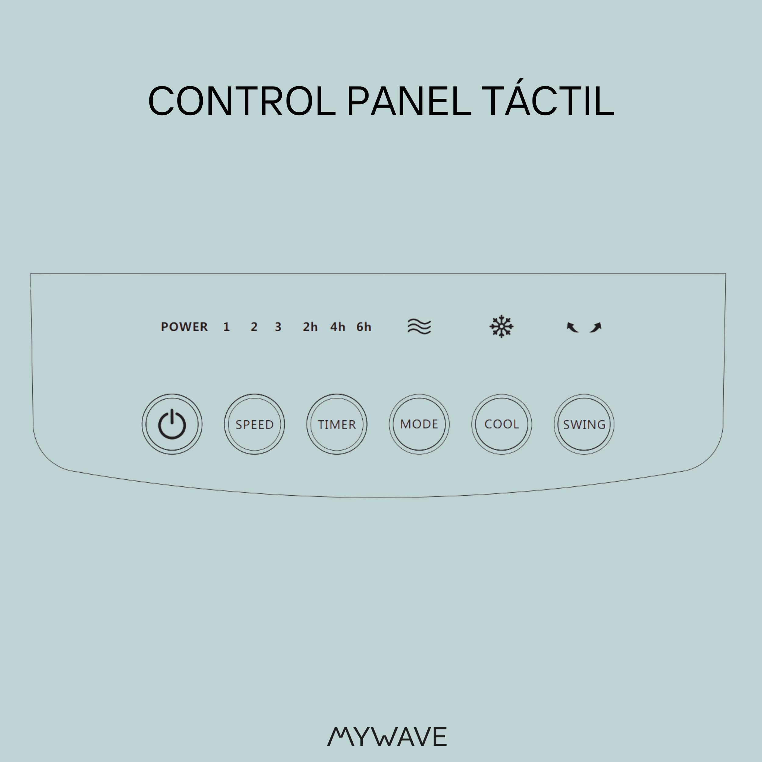MY WAVE Climatizador Evaporativo Portátil 7L | Enfriador de Aire Silencioso con 2 Bloques de Hielo Incluidos, Mando a Distancia, Temporizador 12H, 3 Velocidades, Oscilación, Bajo Consumo