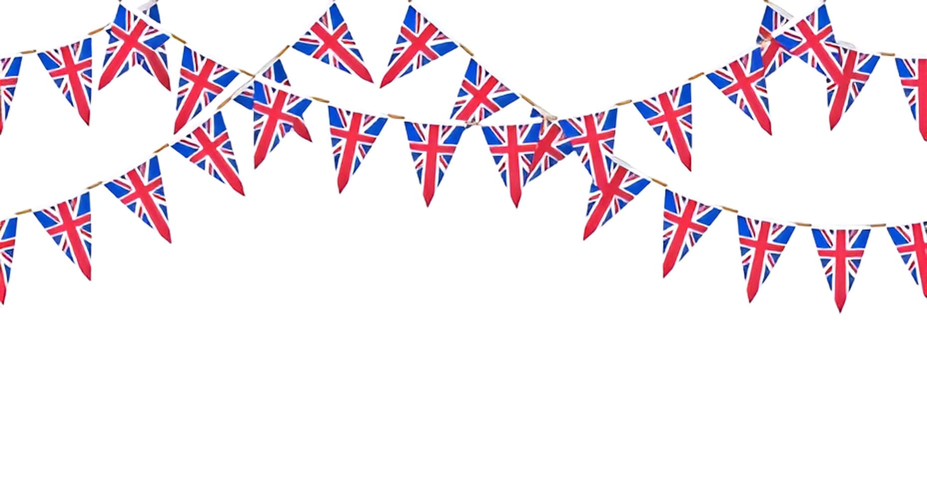 10 X 10m/33ft Union Jack Bunting Banner with 20 Triangle Fabric Flags for Festival Party Decorations National Celebrations
