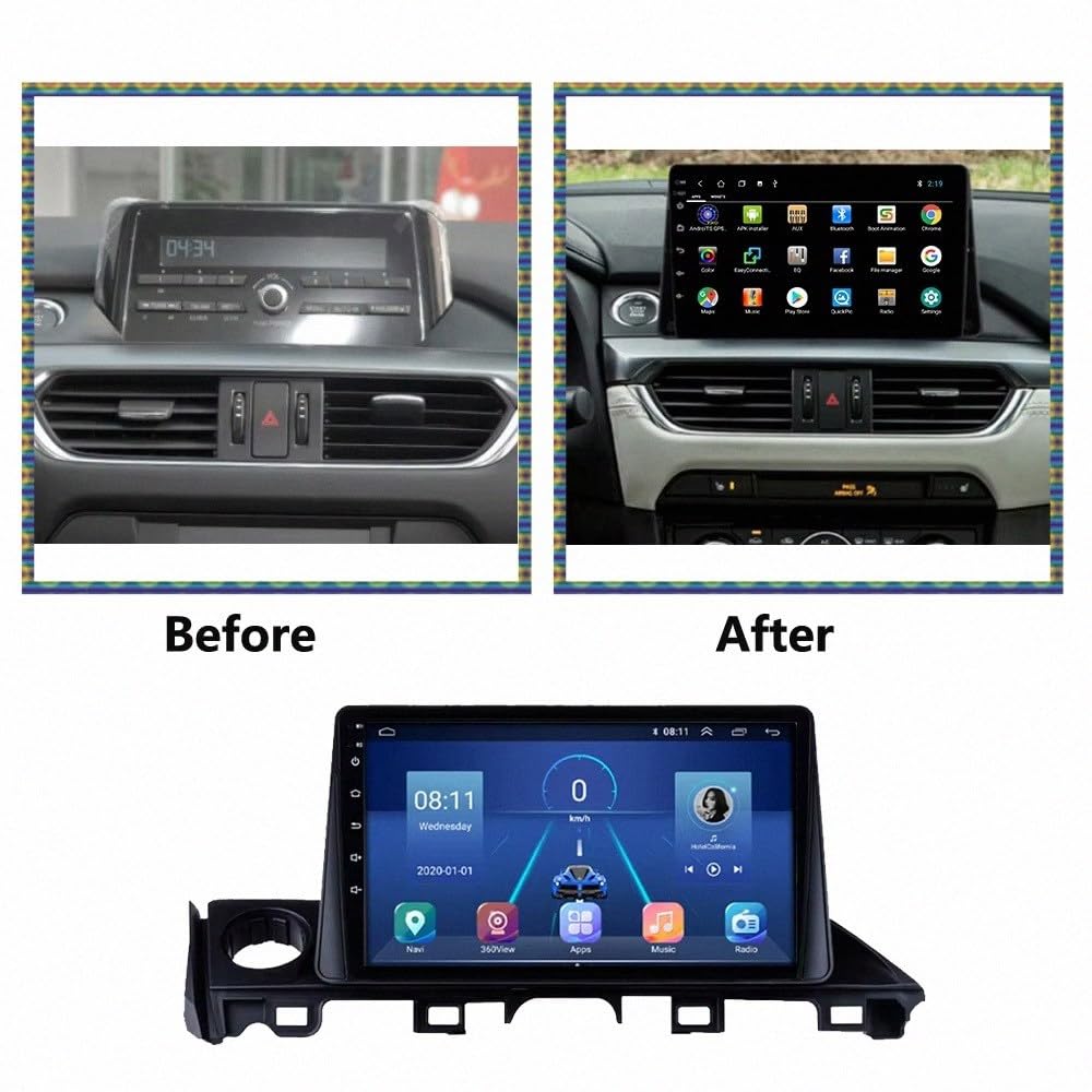 Radio Samochodowe dla Mazda Atenza 2016 2017 2018 Z Bluetooth, Fm I Aux; Obsługa Mirror Link, Nawigacji Gps Oraz Sterowania Głosowego, 4 Rdzeń 2G+32G