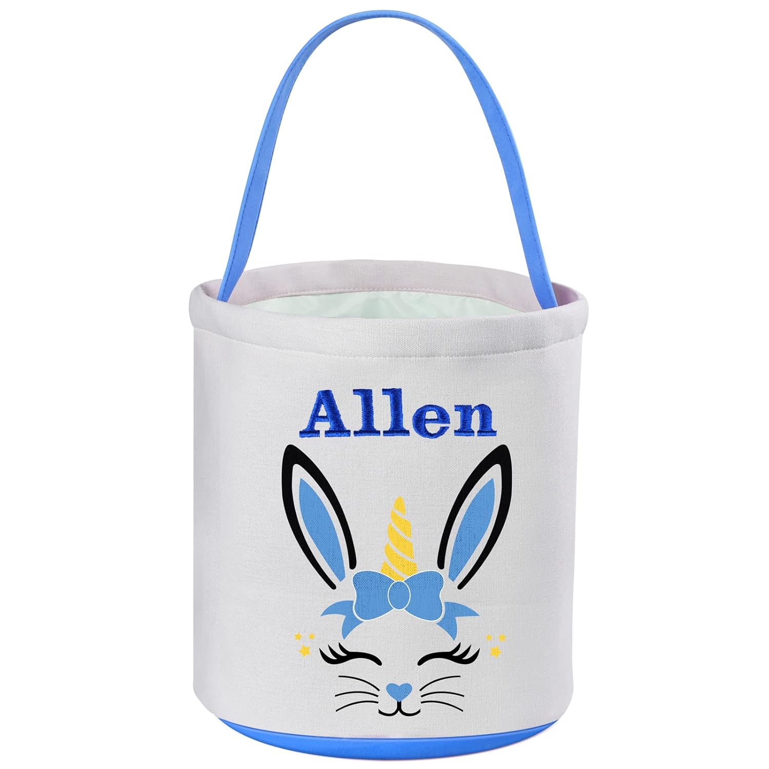 Personalized Easter Basket, VAPCUFF Easter Baskets for Boys Girls Easter Bunny Basket Easter Eggs Hunt Basket Easter Gifts Easter Bunny Basket Gifts for Kids - Blue