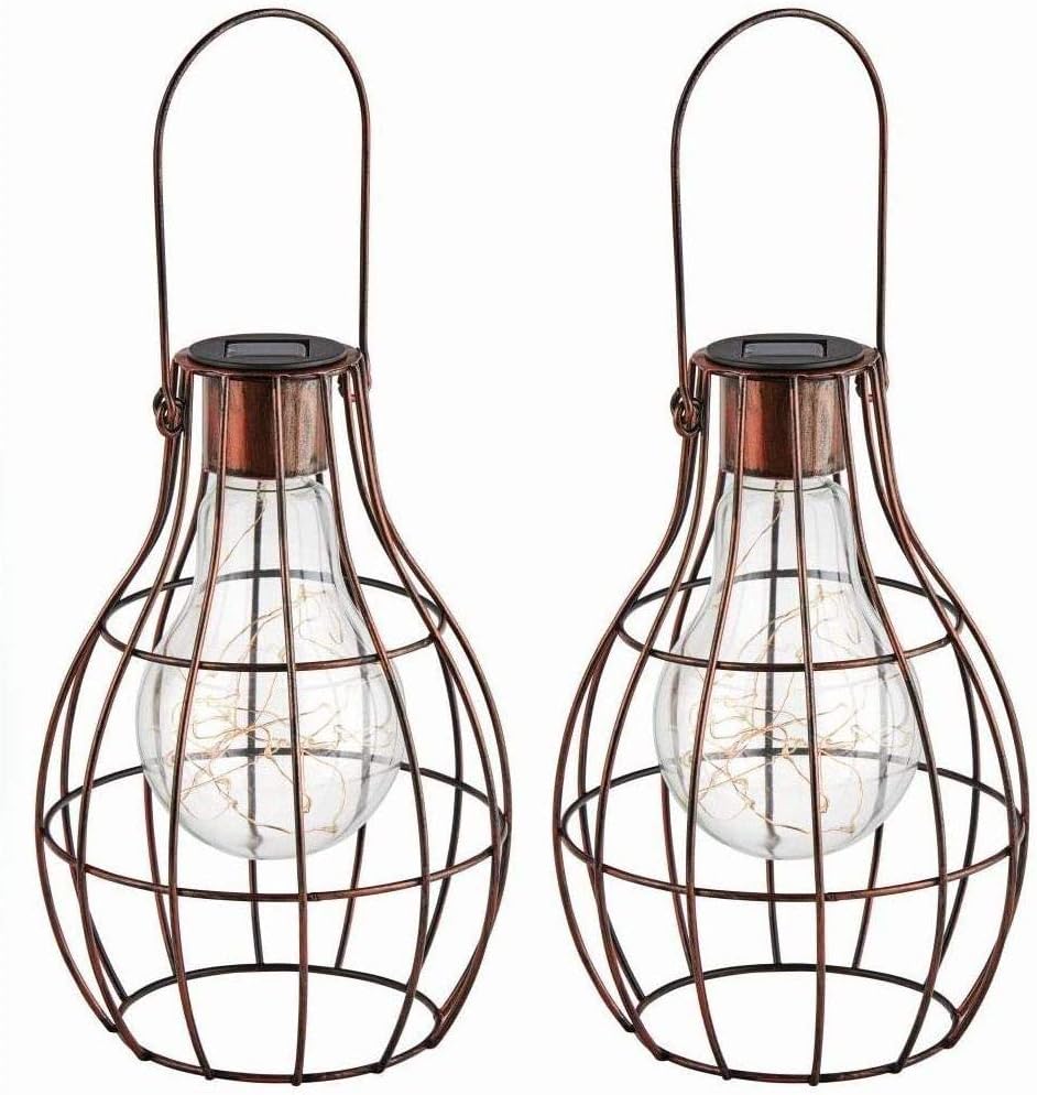 Eureka Large Firefly Lantern, Set of 2 | Solar Powered Garden Light, Automatically Illuminates at Dusk | Outdoor Garden Decoration, Solar Light