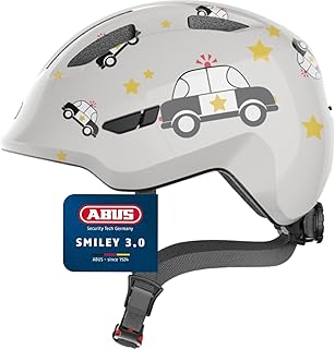 ABUS Kinderhelm Smiley 3.0 - Fahrradhelm mit tiefer Passform, kindergerechten Designs & Platz für einen Zopf - für Mädchen und Jungs