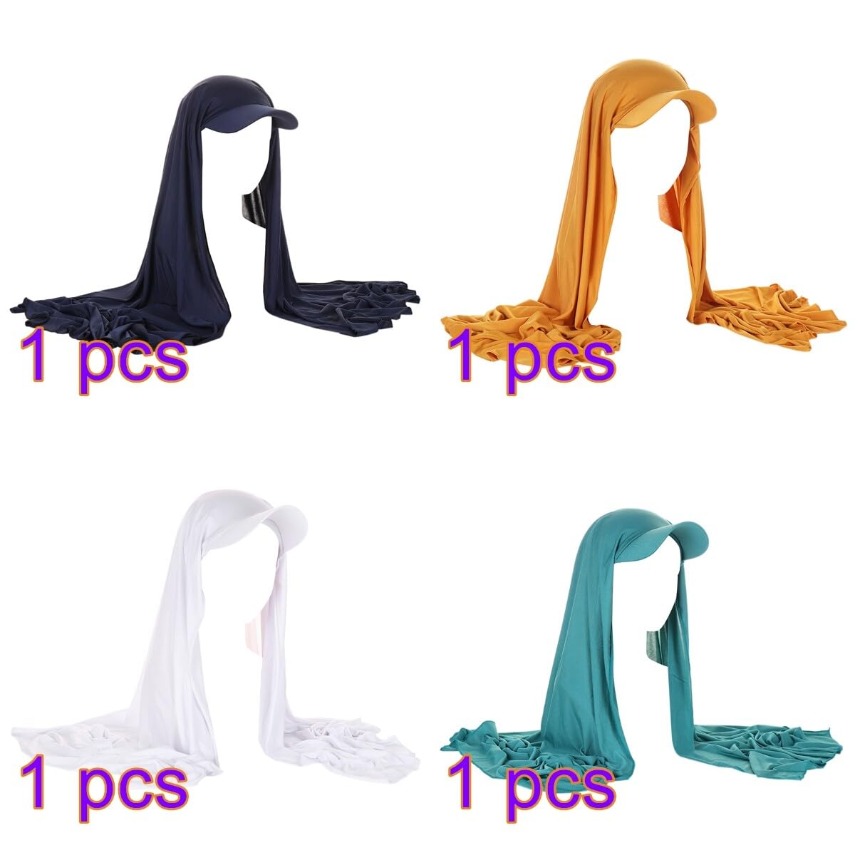 Asudaro Hijab Musulmán, 58 cm para mujer, Hijab, Stretch Hijab Headwrap Gorra de béisbol y bufanda para niñas 2 en 1 bufanda envoltura cabeza cubierta turbante sombrero, hijab mujer musulmana