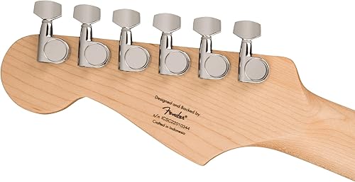 Vista 7 de Fender Squier Sonic Stratocaster HSS - Paquete negro con amplificador, sintonizador, correa, cable, púas y DVD de guitarra Austin Bazaar