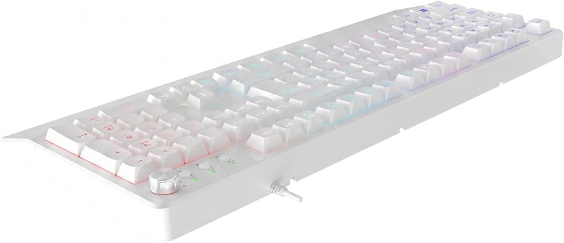 Kablolu RGB Membran Gaming Klavye, 26 Tuş Anti-Ghosting, Destekli Oyuncu Klavyesi, Multimedya Kontrollü, 5 Milyon Tuş Ömrü, 11 Modlu RGB Aydınlatma, Beyaz Membran Oyuncu Klavyesi KB-21