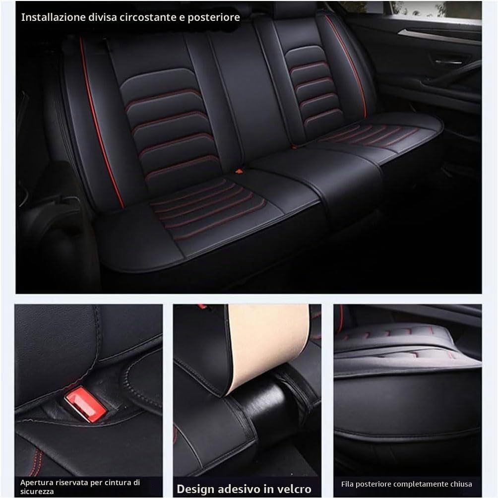 Set Coprisedili Auto per Cupra Formentor 2020-2025, Copri Sedili Impermeabile Copri-Sedile Pelle Coprisedile Anteriori Posteriori Accessori,E/Black-Coffee