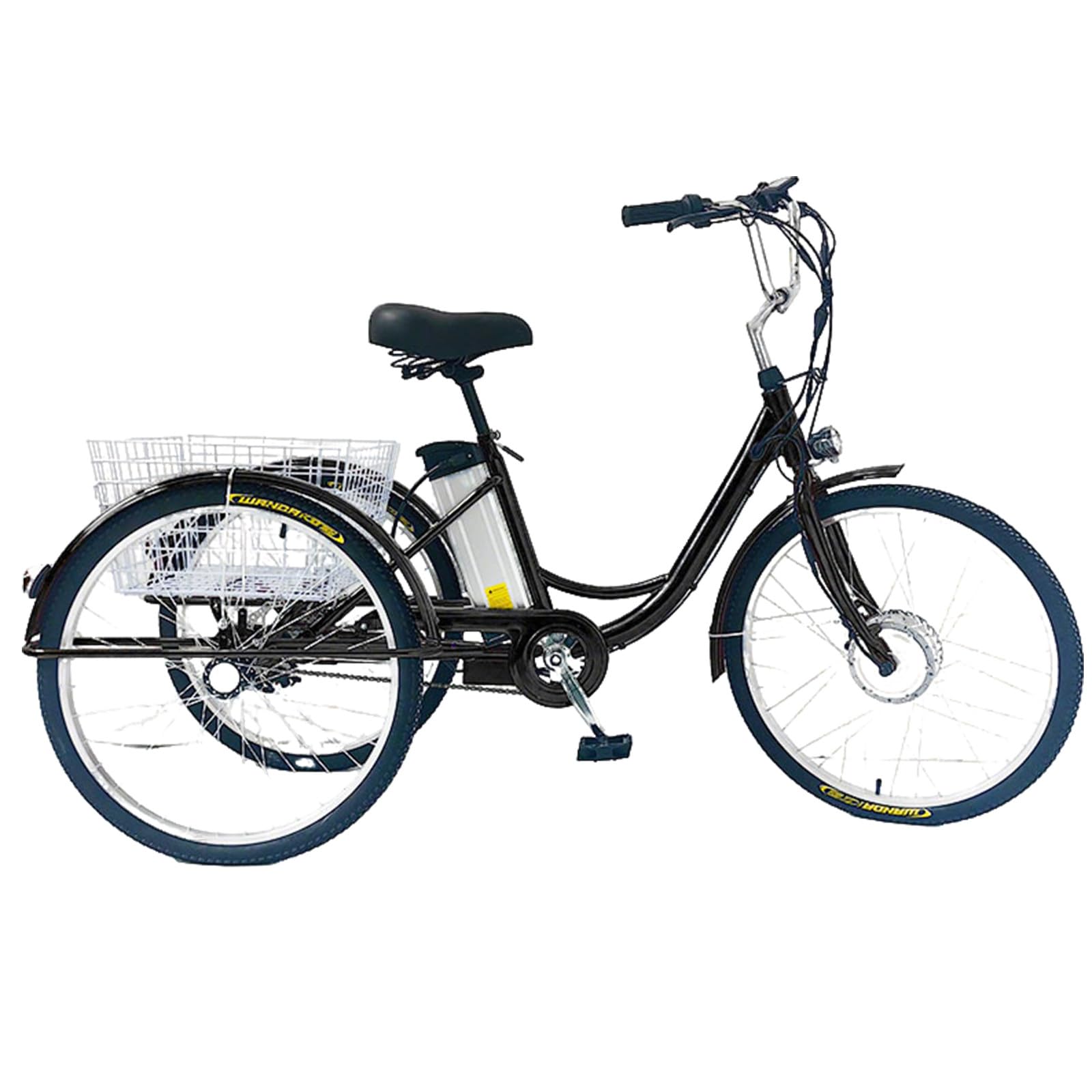 LRPMGZYoe 24 inch 3 Wheel Cargo Electric Tricycle for Adults 150 kg Load Capacity Adjustable Height with Basket Elderly Exercise Shopping Scooter Comfortable Rides
