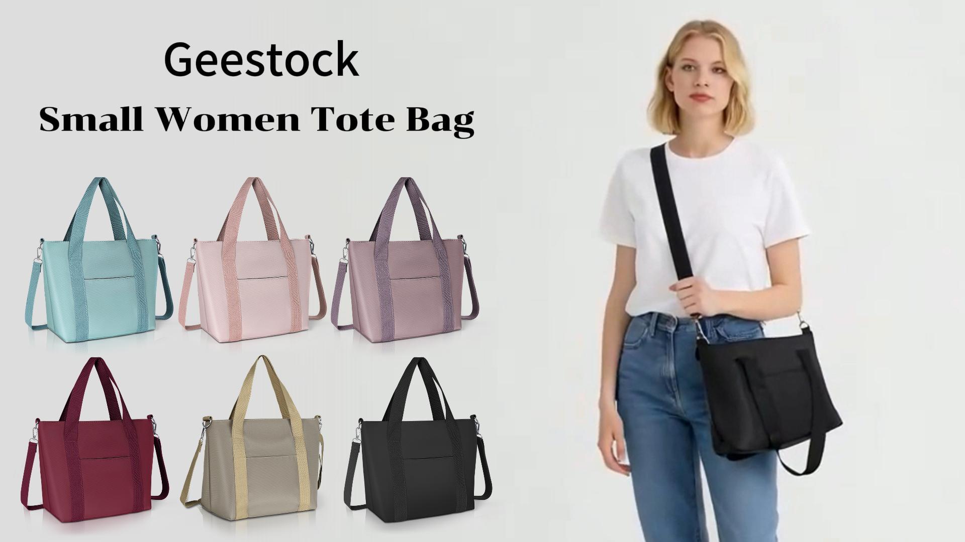Bolso tote pequeño para mujer con cremallera, nylon ligero miniatura 7
