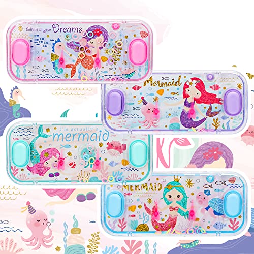 Sevenq Handheld Water Games, 4 Packs Mermaid Theme Water Toss Ring Game Aqua Toy Water Ring Game For Kids Handheld #TOP1