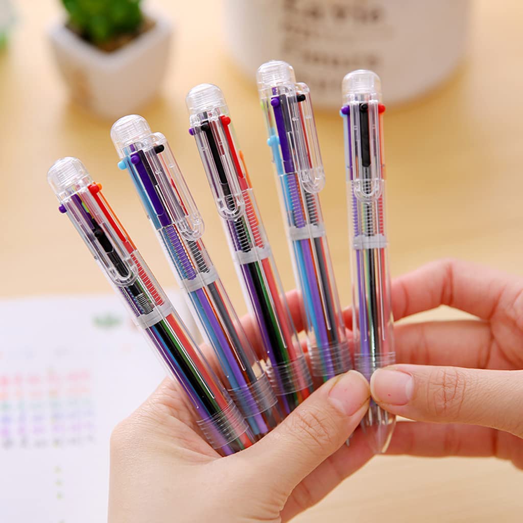 Multicolor Ballpoint Pen Press to Colors Clear Pen Body for Kids Writing Highlighting Color-Coding for Key Points — view 3