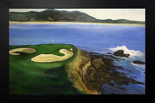 Buyartforless IF EDC473 12x8 1.25 Black Wall Art, Blue