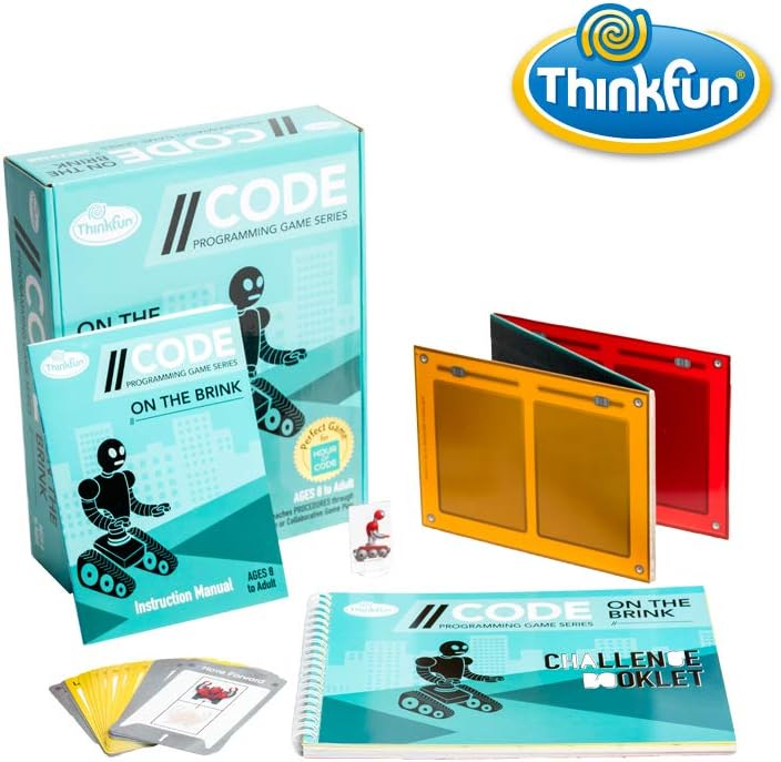 ThinkFun Code On The Brink game box, manual, and game components