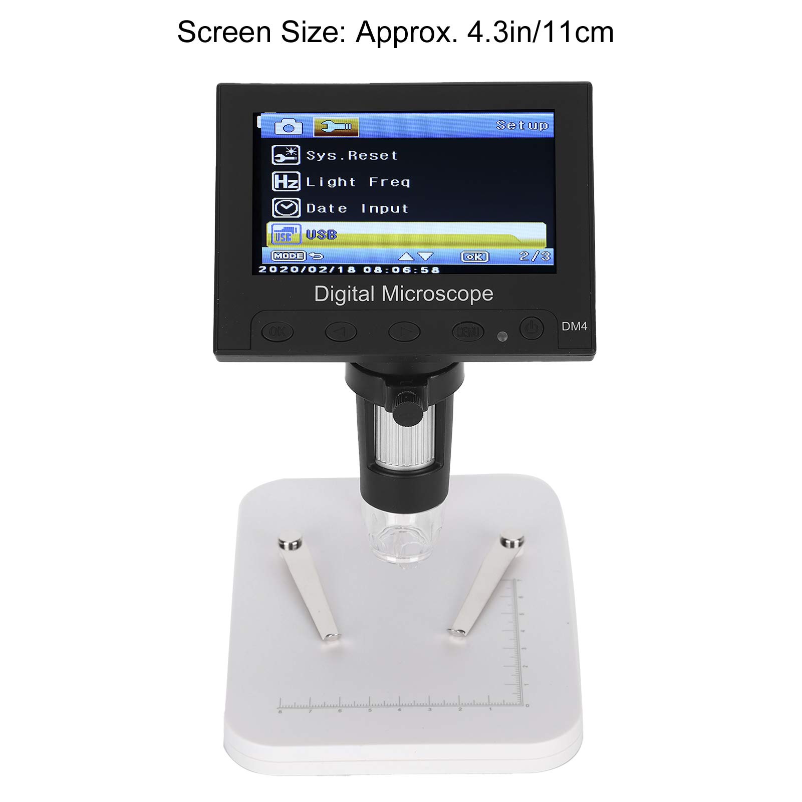 Sxhlseller Microscopio Digitale USB 1000X 2.0MP |Microscopio VGA con Display LCD da 4,3 Pollici con 8 Luci LED Dimmerabili per la Riparazione del Circuito di Ispezione delle Monete