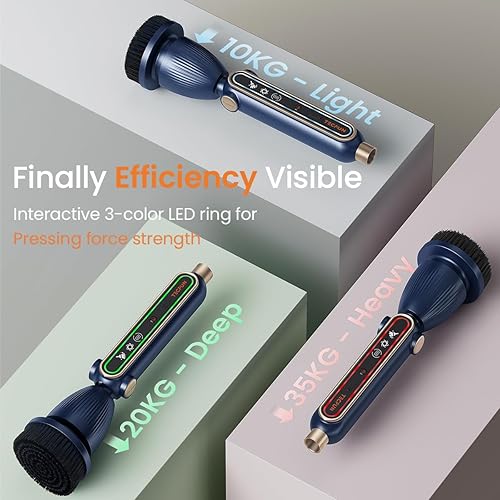 Miniatura 4 de Cepillo eléctrico giratorio 16 en 1 con ángulos y cabezales ajustables, limpiador eléctrico de baño con mango extensible, LED interactivo,