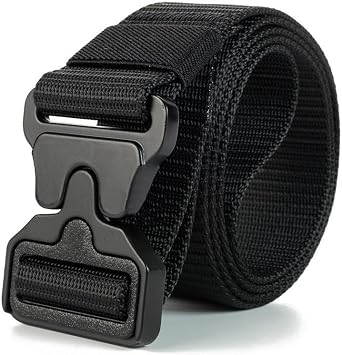 Nylon Belts for Men, Black Military Tactical Belt Adjustable Slide Plastic Buckle, Tactical Belt Women for Outdoor